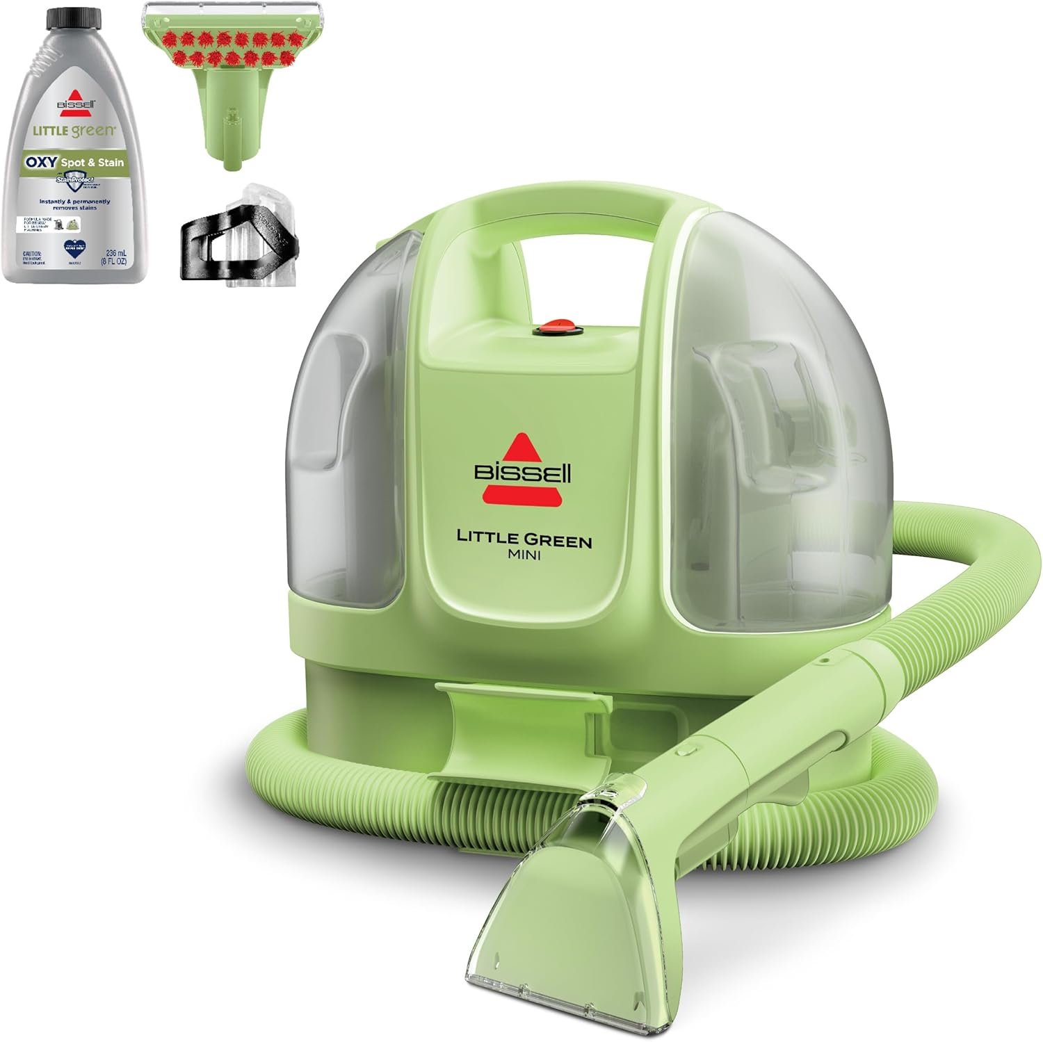 BISSELL Little Green Mini Portable Carpet and Upholstery Deep Cleaner. Car/Auto Detailer. with HydroRinse Self-Cleaning Tool and 4 Tough Stain Tool. Tea Green. 4075