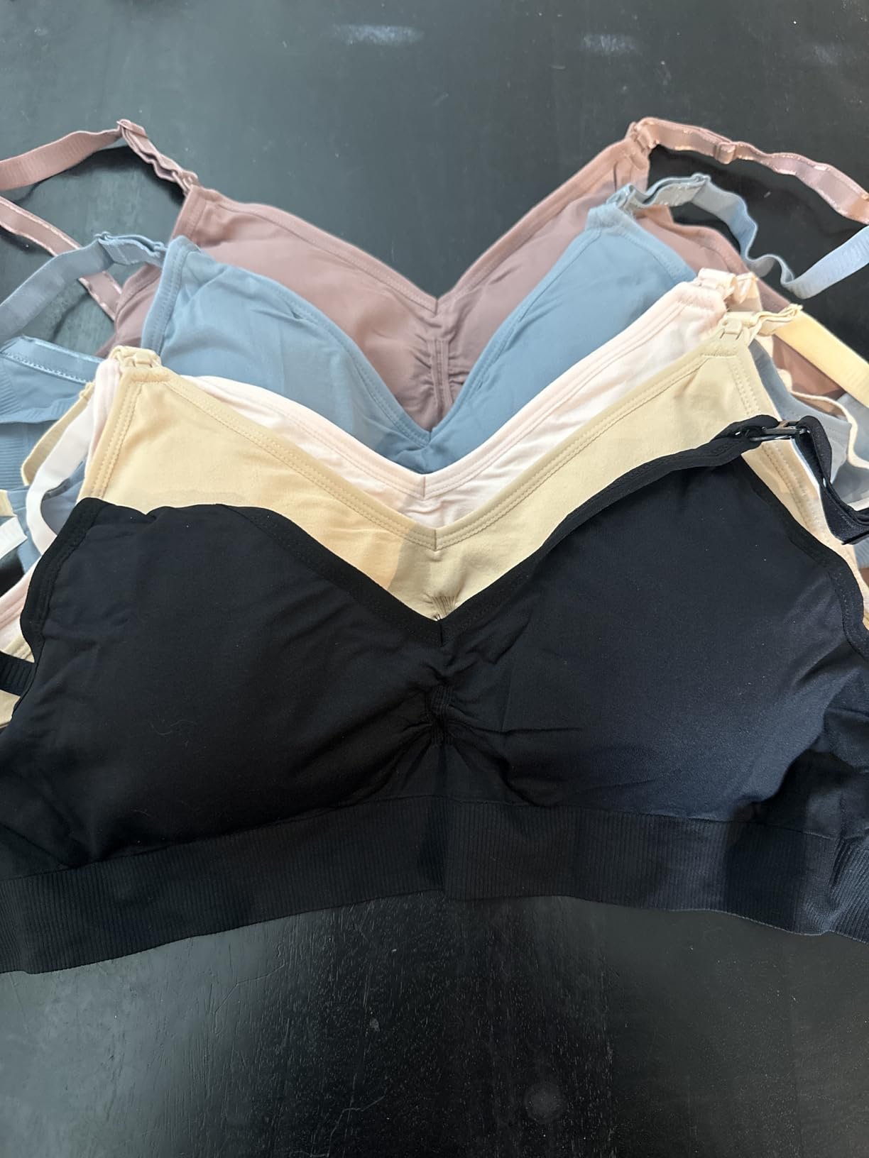 HBselect Women Maternity Bras 5 Pack Nursing Bras for Breastfeeding Seamless Pregnancy Sleep Bralette with Extra Extenders photo review